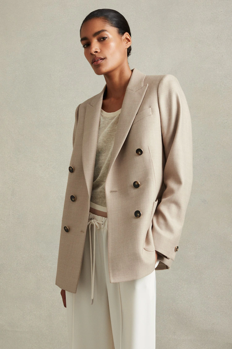 7a - Wool Blend Double Breasted Blazer